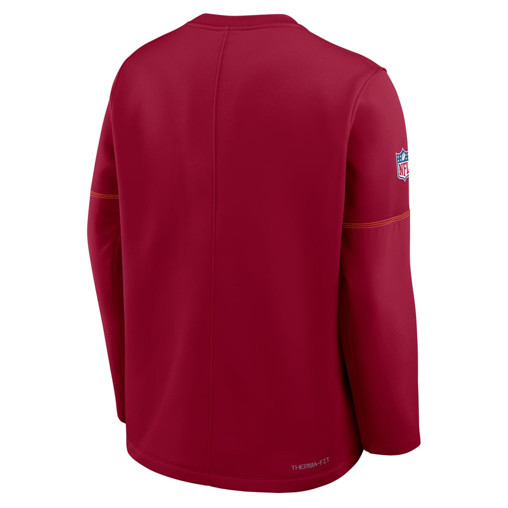 Washington Commanders Nike Sideline Coaches Team Present Midweight Therma-FIT Sweatshirt - Red