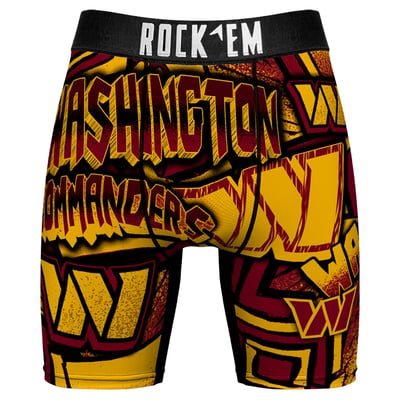  Washington Commanders Rock Em Sketched Out Boxer Briefs - Burgundy