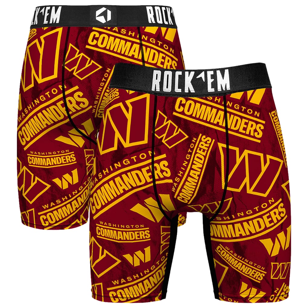 Washington Commanders Rock Em Logo Boxer Briefs - Maroon