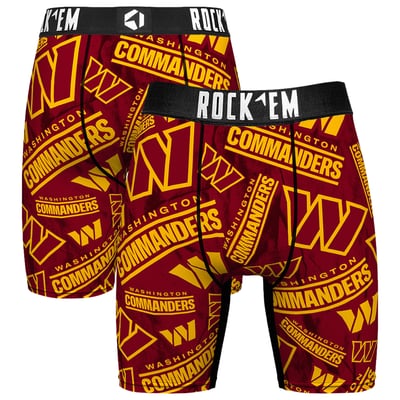  Washington Commanders Rock Em Logo Boxer Briefs - Maroon