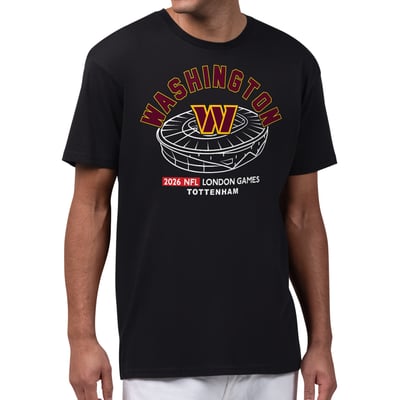 Washington Commanders Starter 2026 NFL London Games Stadium Graphic T-Shirt - Black
