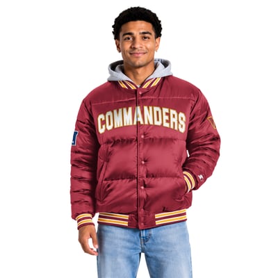 Washington Commanders Starter Bronx Full Snap Puffer Jacket - Burgundy