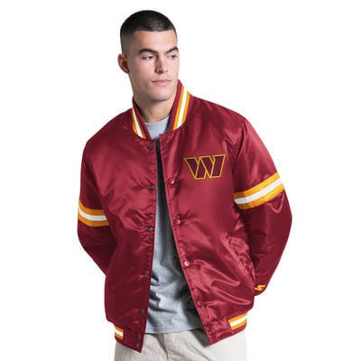 Washington Commanders Starter Courtside Varsity Full Snap Jacket - Burgundy