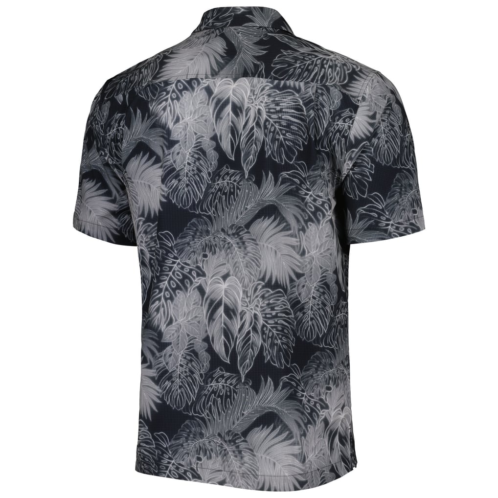 Washington Commanders Tommy Bahama Coast Luminescent Fronds Camp IslandZone Button-Up Shirt - Black