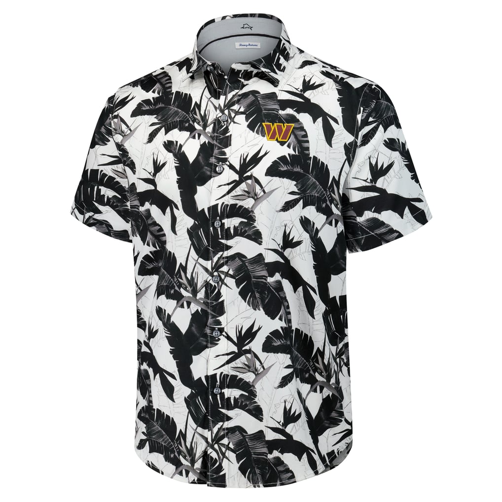 Washington Commanders Tommy Bahama Sunnyvale Blooms Camp Button-Up Shirt - Black