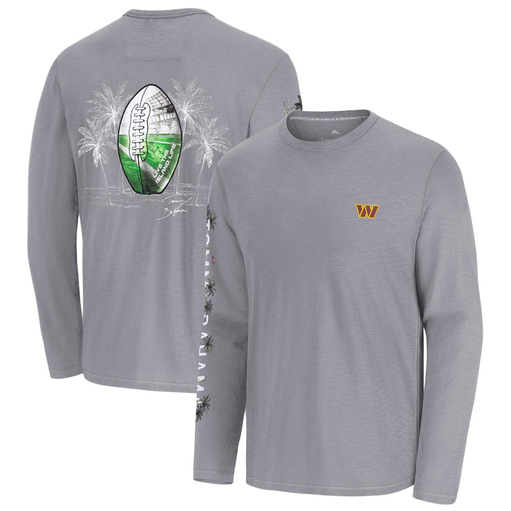  Washington Commanders Tommy Bahama Oasis Endzone Lux Long Sleeve T-Shirt - Gray