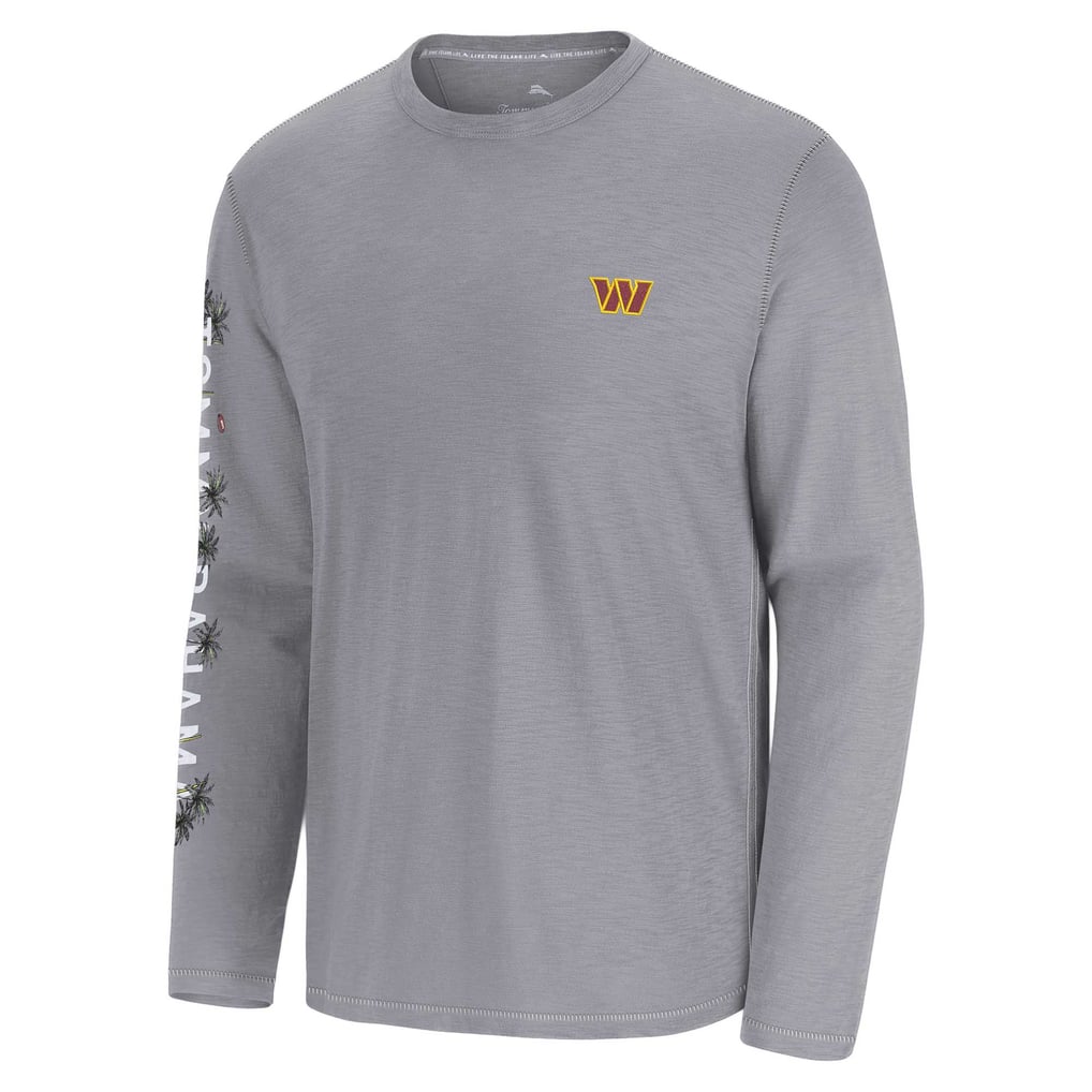  Washington Commanders Tommy Bahama Oasis Endzone Lux Long Sleeve T-Shirt - Gray