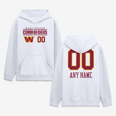 Washington Commanders  Touchdown Wordmark Personalized Name & Number Hoodie - White