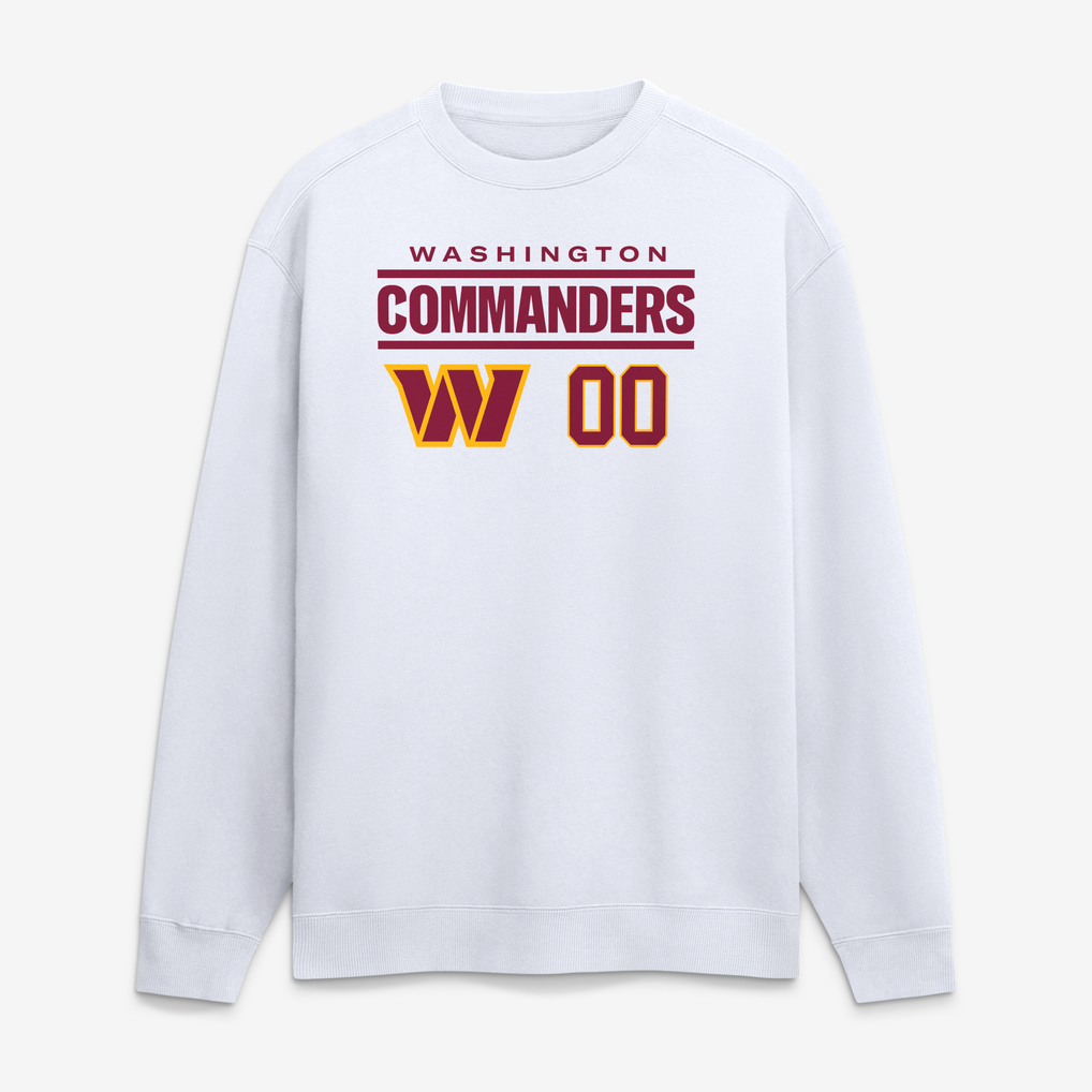 Washington Commanders  Touchdown Wordmark Personalized Name & Number Sweatshirt - White