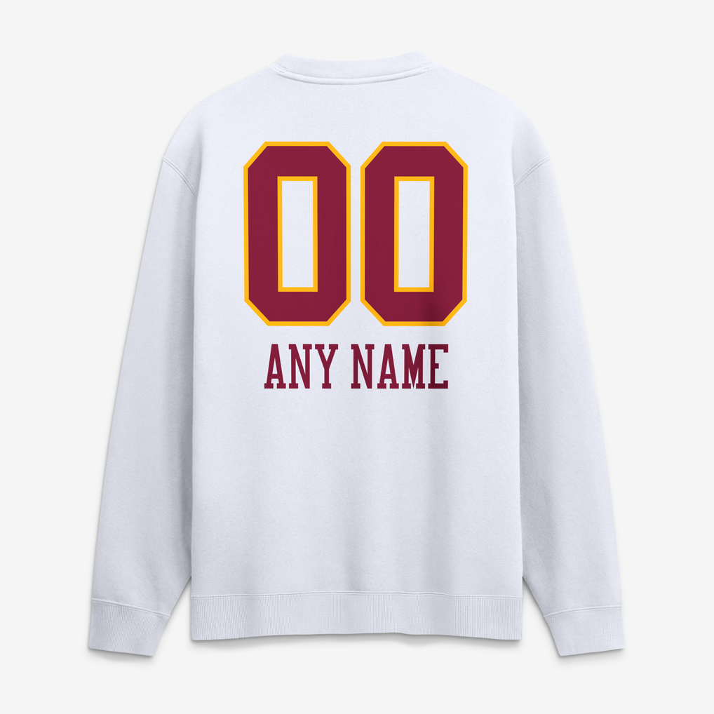 Washington Commanders  Touchdown Wordmark Personalized Name & Number Sweatshirt - White