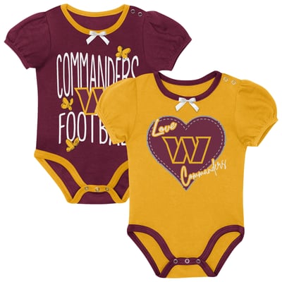 Washington Commanders Outerstuff Newborn & Infant Star Power Two-Piece Bodysuit Set - Burgundy/Gold