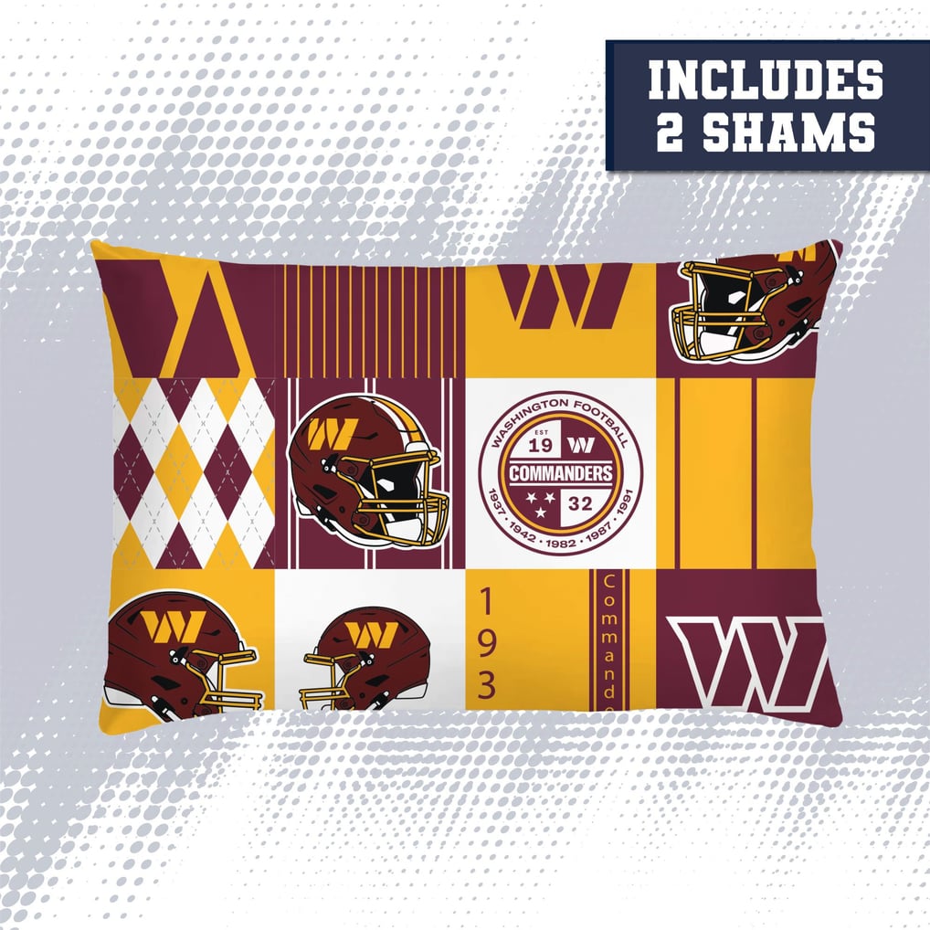 Washington Commanders Pegasus Patchwork Plaid Three-Piece Full/Queen Bed in a Bag Set