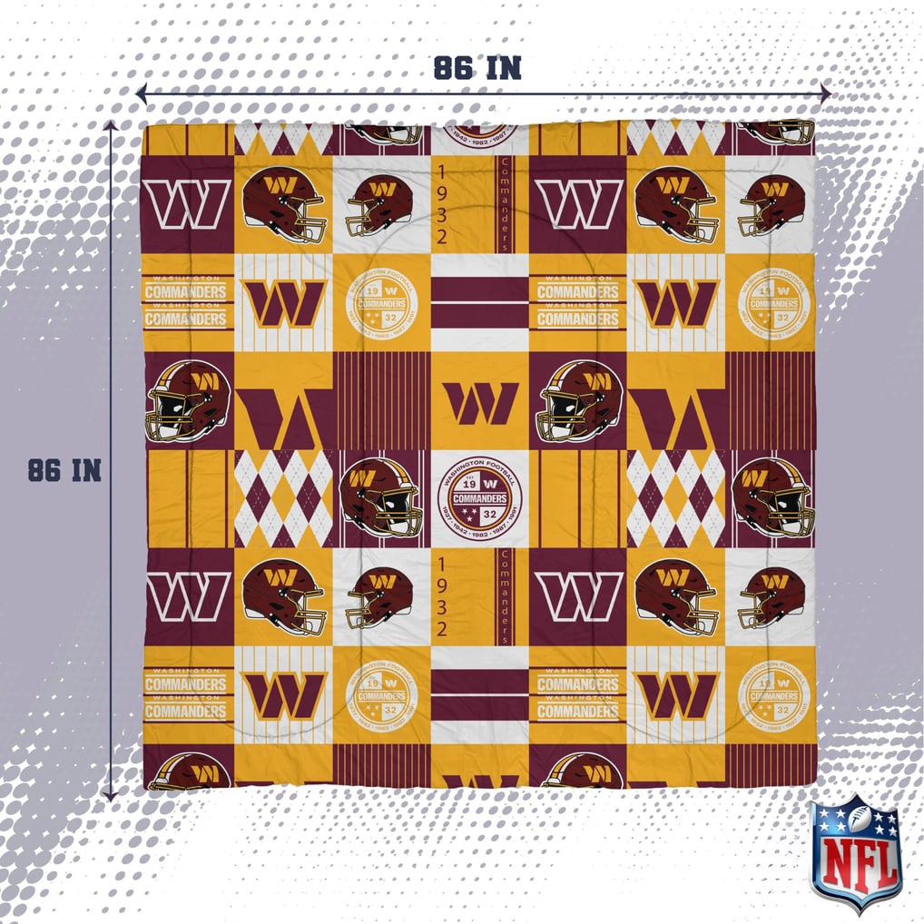 Washington Commanders Pegasus Patchwork Plaid Three-Piece Full/Queen Bed in a Bag Set