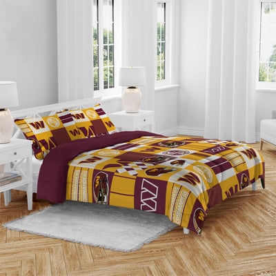 Washington Commanders Pegasus Patchwork Plaid Three-Piece Full/Queen Bed in a Bag Set