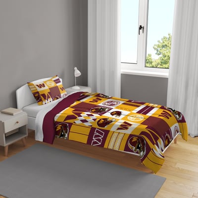 Washington Commanders Pegasus Patchwork Plaid Two-Piece Twin/Twin XL Bed in a Bag Set