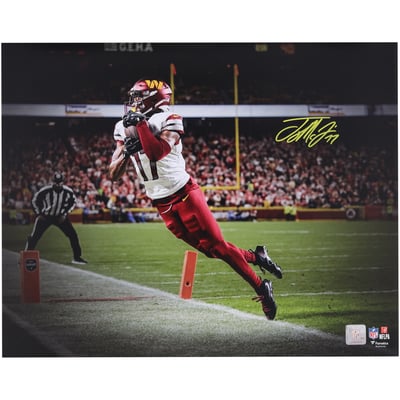 Terry McLaurin Washington Commanders Autographed Fanatics Authentic 16" x 20" Toe Tap Touchdown Spotlight Photograph 