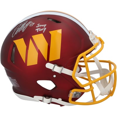 Terry McLaurin Washington Commanders Autographed Fanatics Authentic Speed Authentic Helmet with "Scary Terry" Inscription 