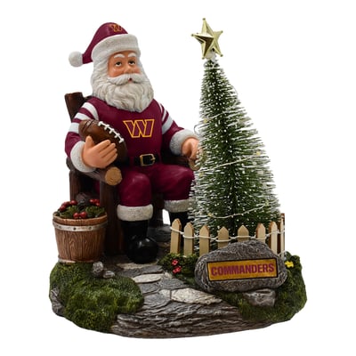 Washington Commanders The Memory Company Santa Figurine with LED Tree