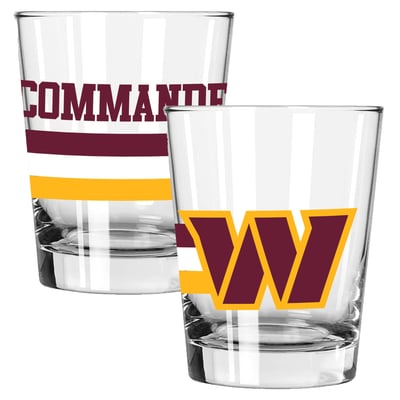 Washington Commanders The Memory Company Two-Piece 15oz. Big Stripes Double Old Fashioned Glass Set