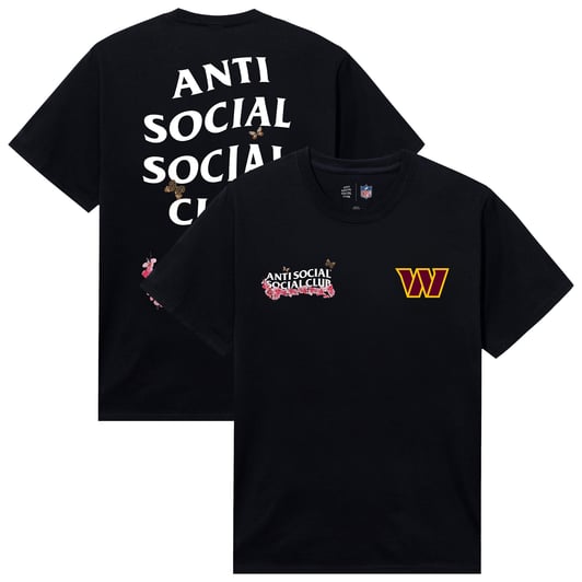 Washington Commanders AntiSocialSocialClub x NFL Unisex Blossom T-Shirt - Black