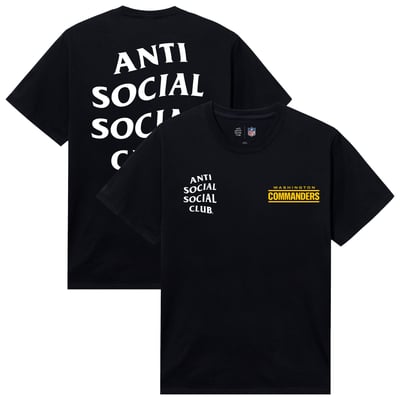 Washington Commanders AntiSocialSocialClub x NFL Unisex Snap T-Shirt - Black