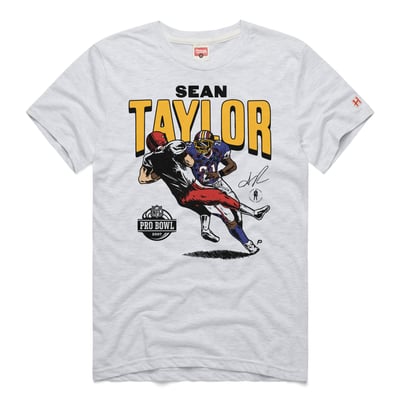 Sean Taylor Washington Commanders Homage Unisex Classic Illustration Tri-Blend T-Shirt - Ash