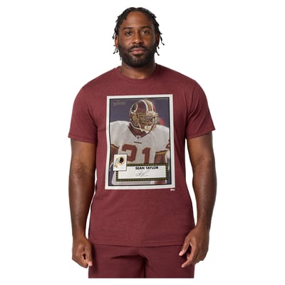 Sean Taylor Washington Commanders Homage Unisex NFL Topps Trading Card Tri-Blend T-Shirt - Burgundy