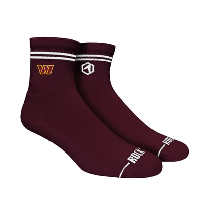  Washington Commanders Rock Em Unisex Casual Stripe Quarter-Length Socks - Maroon