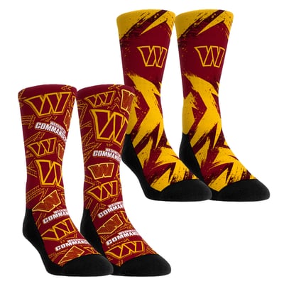  Washington Commanders Rock Em Unisex Gameday Two-Pack Crew Socks Set - Red