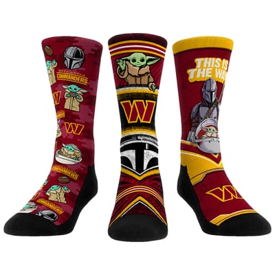  Washington Commanders Rock Em Unisex 3-Pack Mandalorian Crew Socks