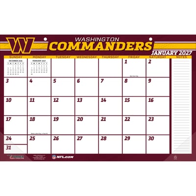 Washington Commanders 17" x 11" Desk Pad Calendar