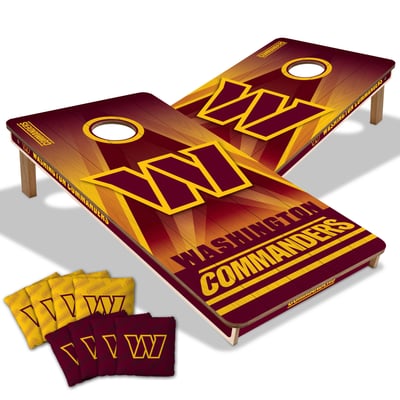Washington Commanders 2' x 4' City Scape Wood Cornhole Game with Bags