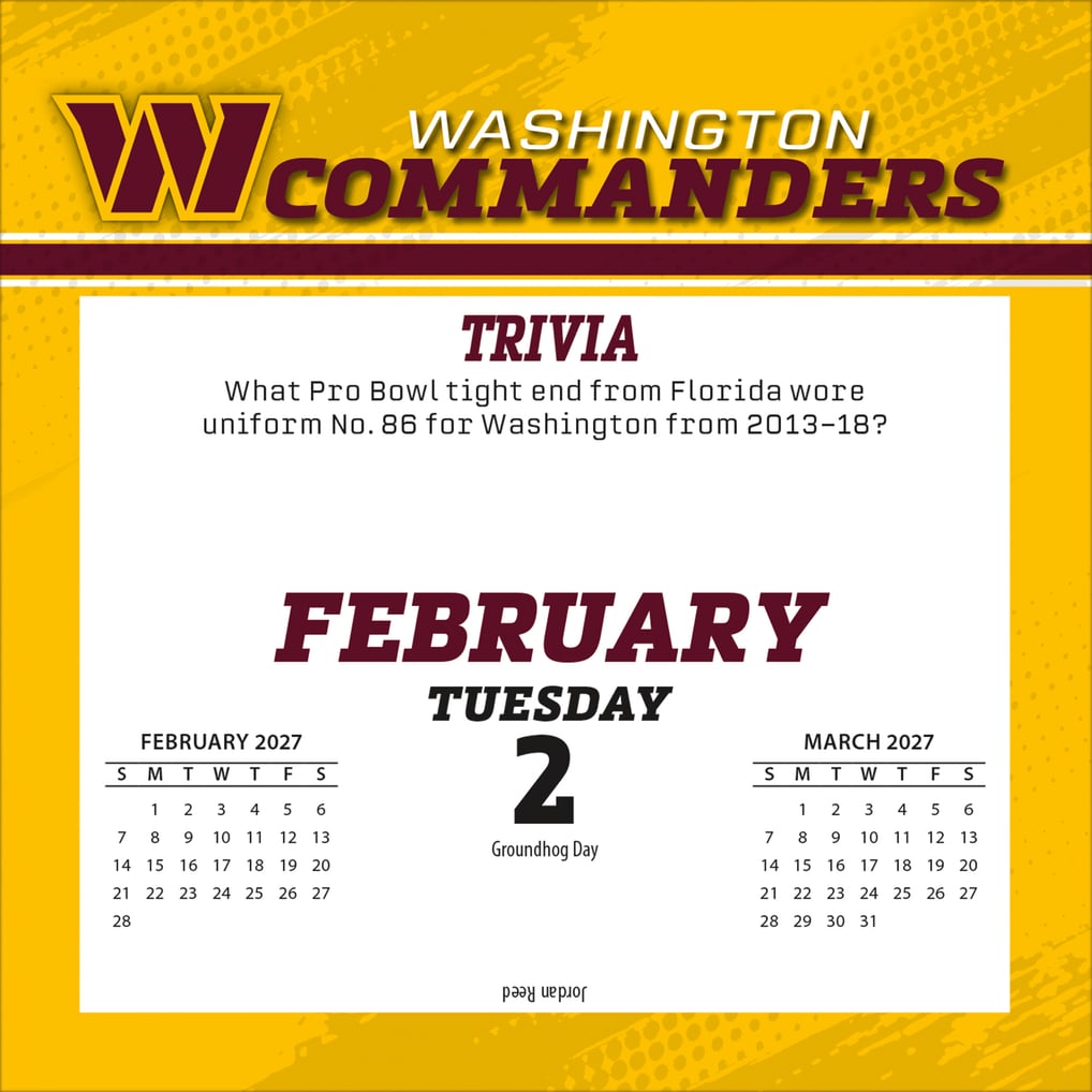 Washington Commanders 2027 Box Calendar