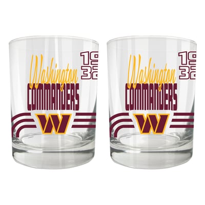 Washington Commanders Two-Piece 12oz. Heritage Rocks Glass Set