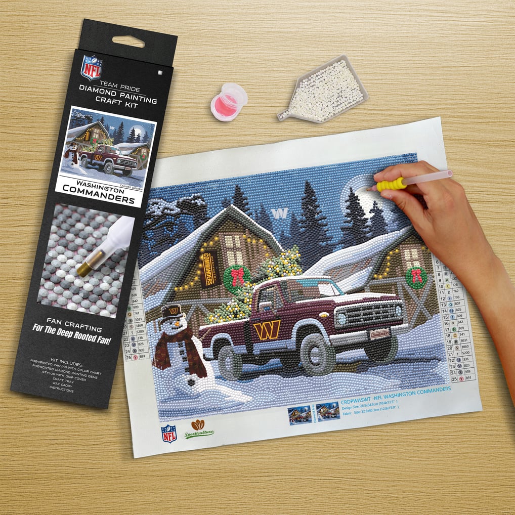 Washington Commanders Winter Truck Diamond Art Holiday Craft Kit