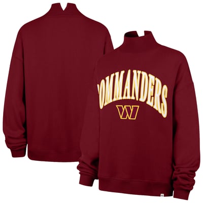 Washington Commanders '47 Women's Oversized Vantage Mock Neck Sweatshirt - Burgundy