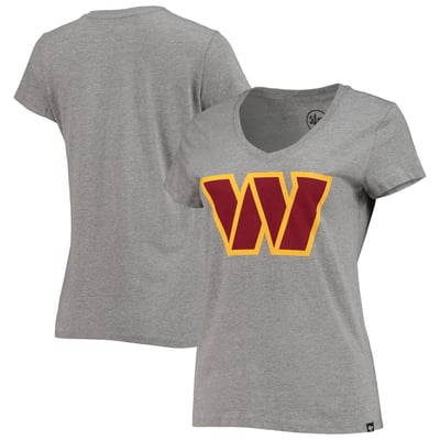 Washington Commanders '47 Women's Imprint Ultra Rival V-Neck T-Shirt - Gray