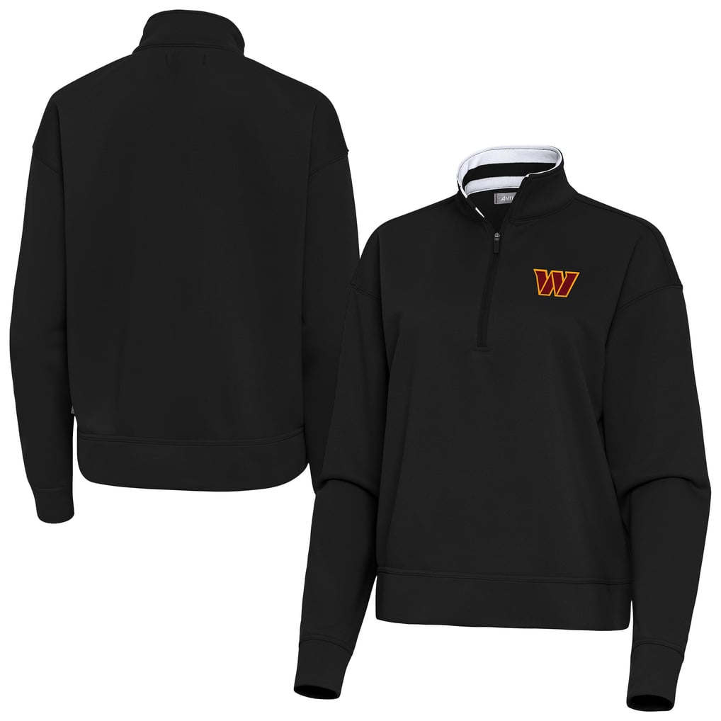 Washington Commanders Antigua Women's Goddess Quarter-Zip Pullover - Black