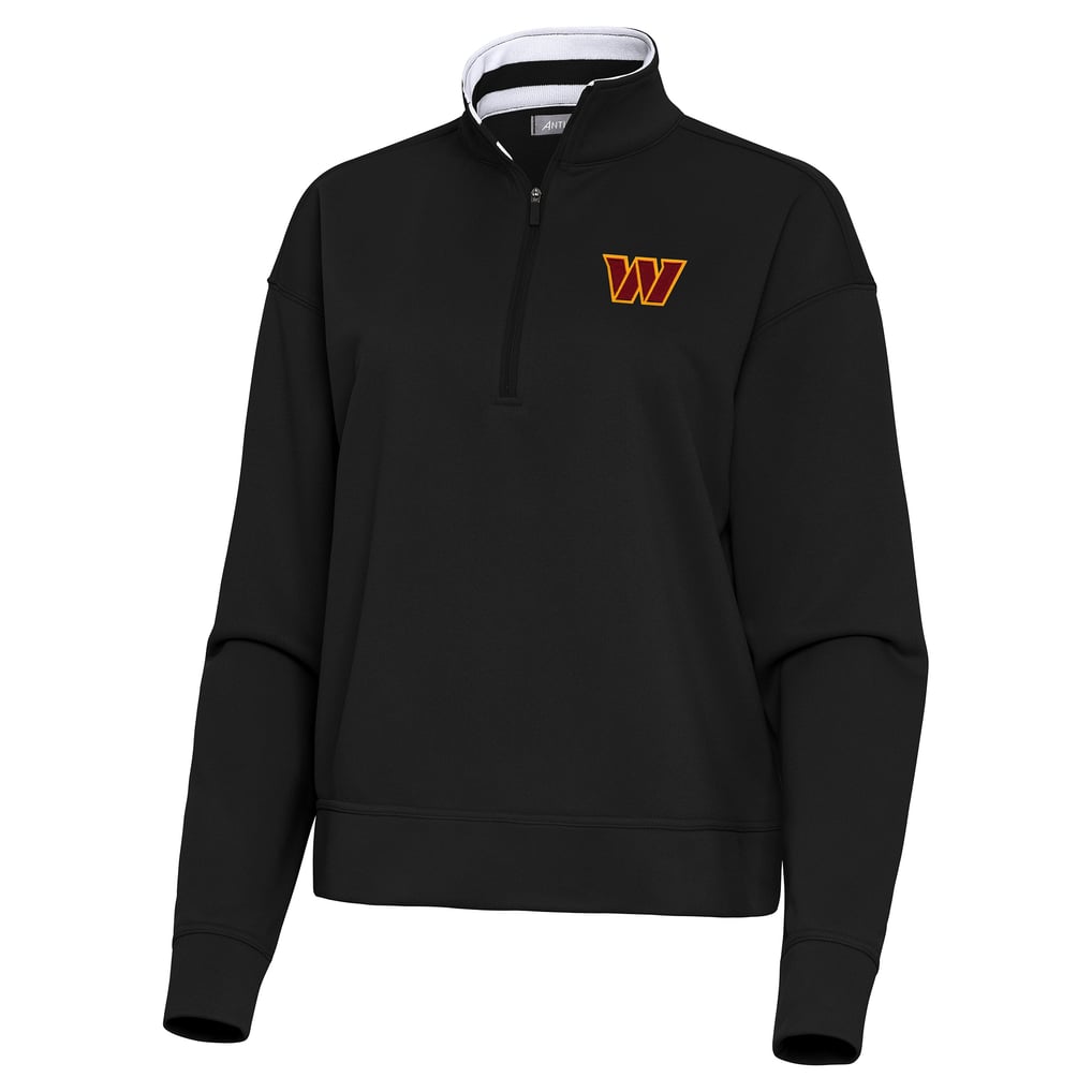 Washington Commanders Antigua Women's Goddess Quarter-Zip Pullover - Black