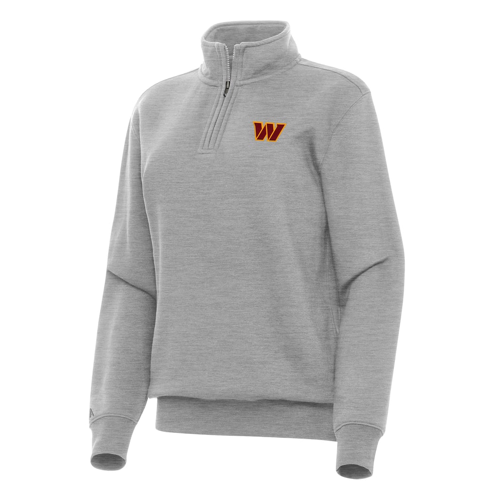  Washington Commanders Antigua Women's Victory Quarter-Zip Top - Heather Gray