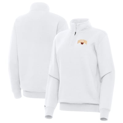 Washington Commanders Antigua Women's Victory Quarter-Zip Pullover - White
