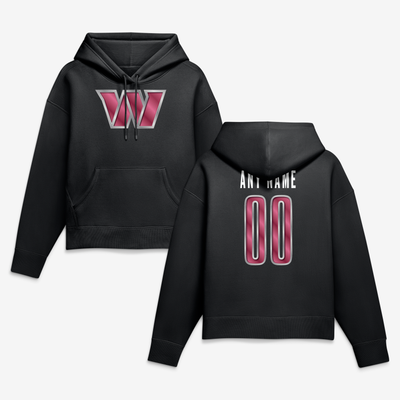 Washington Commanders Women's Forged Mascot Personalized Name & Number Hoodie - Black