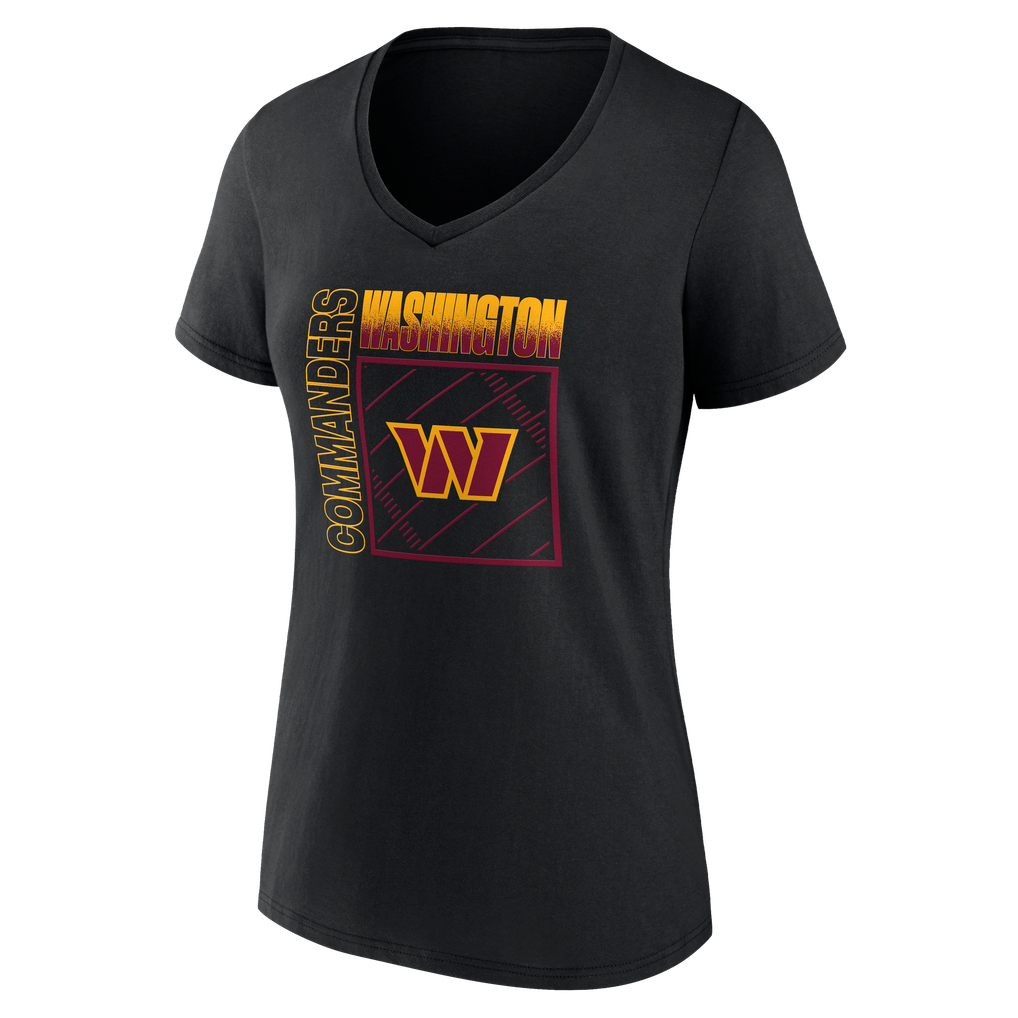Washington Commanders Women's Home Field Pop Personalized Name & Number V-Neck T-Shirt - Black