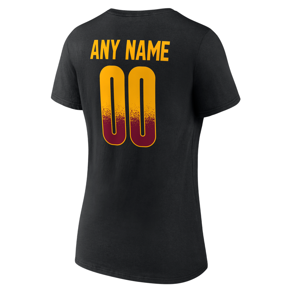 Washington Commanders Women's Home Field Pop Personalized Name & Number V-Neck T-Shirt - Black