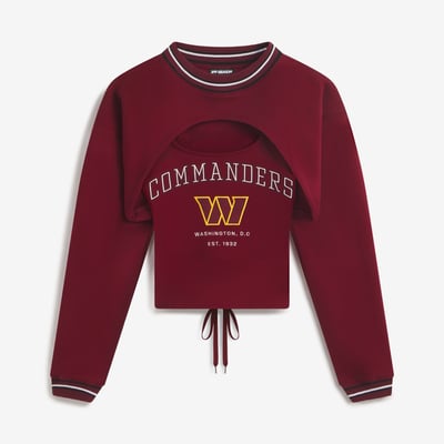  Washington Commanders Off Season x NFL Women's Fleece Shrug Cami - Burgundy