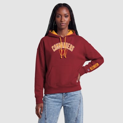  Washington Commanders Women's Champion Contrast Liner Hoodie - Burgundy/Gold