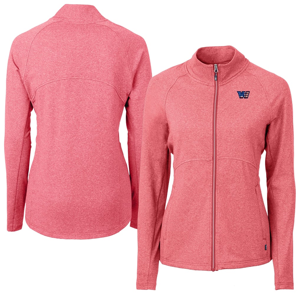 Washington Commanders Cutter & Buck Women's Adapt Eco Knit Heather Full-Zip Jacket - Heather Red