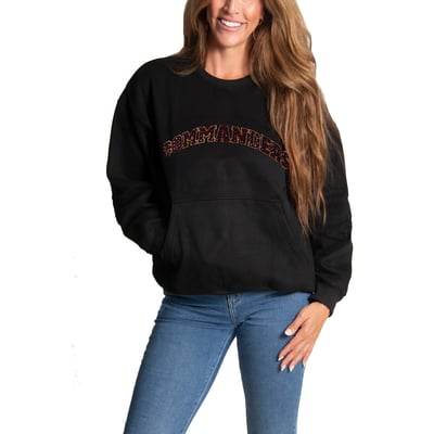 Washington Commanders FABGATING by Cuce Women's Chenille Jeweled Sweatshirt - Black