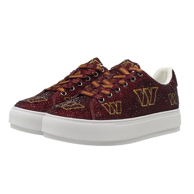  Washington Commanders FABGATING by Cuce Women's Crystal Team Logo Sneakers - Burgundy