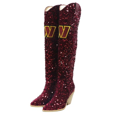  Washington Commanders FABGATING by Cuce Women's Over-the-Knee Sequin Boots - Burgundy